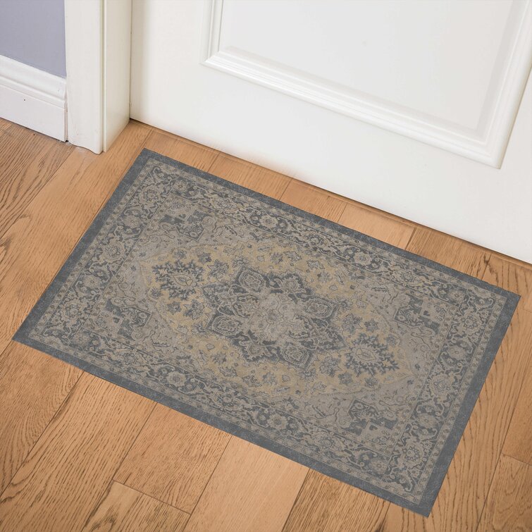 Wobna Non-Slip Indoor Doormat Wrought Studio Color: Brown, Mat Size: 24 W x 36 L