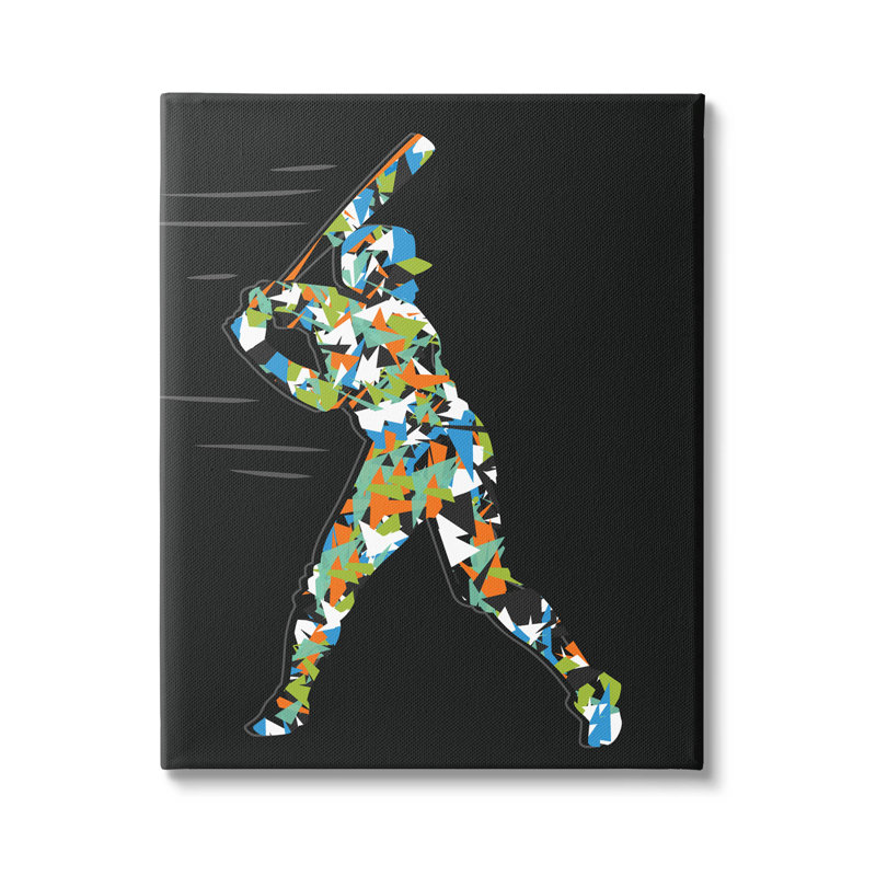 Art mural sur toile à motif de joueur de baseball sportif par Arrolynn Weiderhold, H 20 po x l 16 po x P 1,5 po