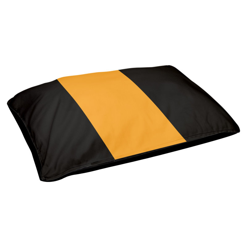 Coussin rectangulaire designer Los Angeles Anaheim, Petit (L 18 po x l 28 po), Noir / jaune / noir