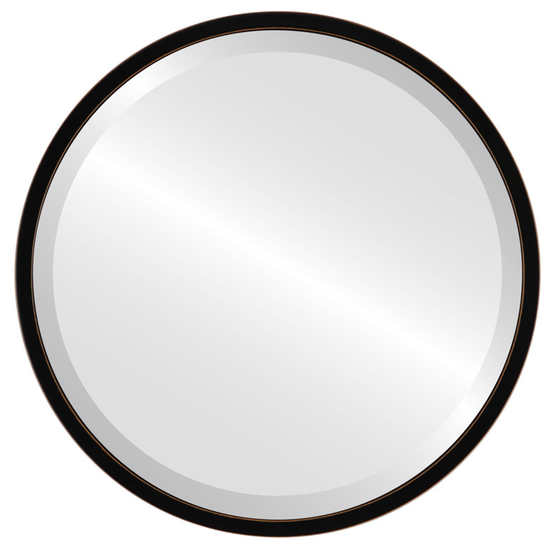 Miroir d'appoint Campblin, H 31,12 po x l 31,12 po, Noir frotté