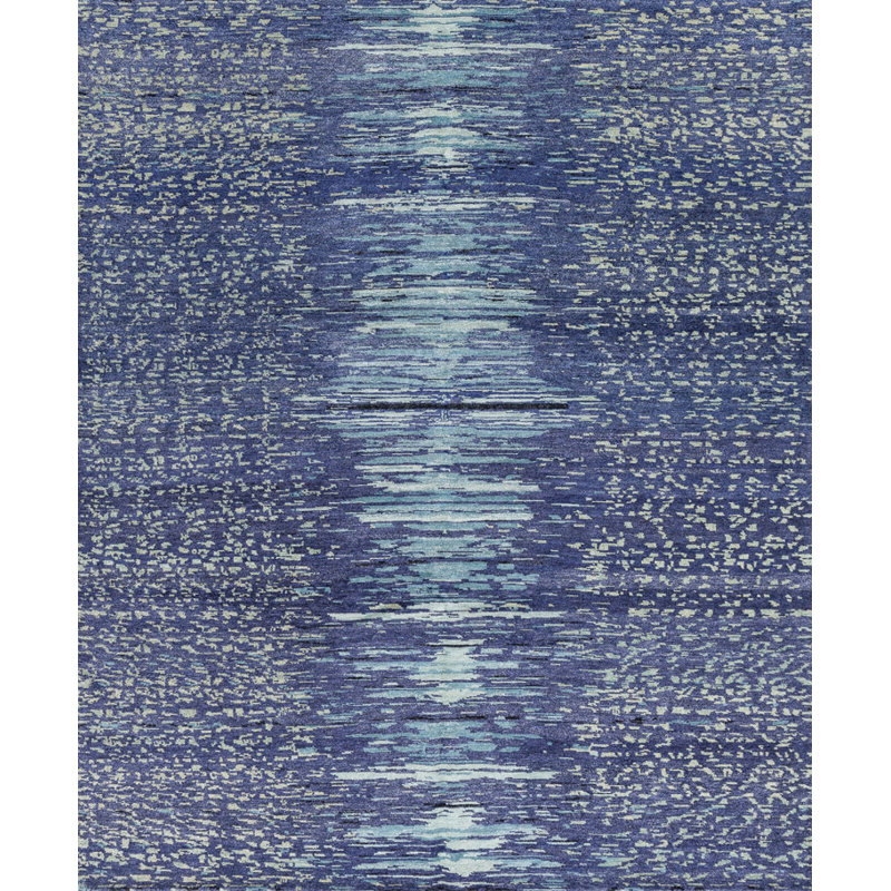 Static Galaxy Area Rug in Ebony/Cobalt/Aqua/Teal, Rectangle 9' x 12'
