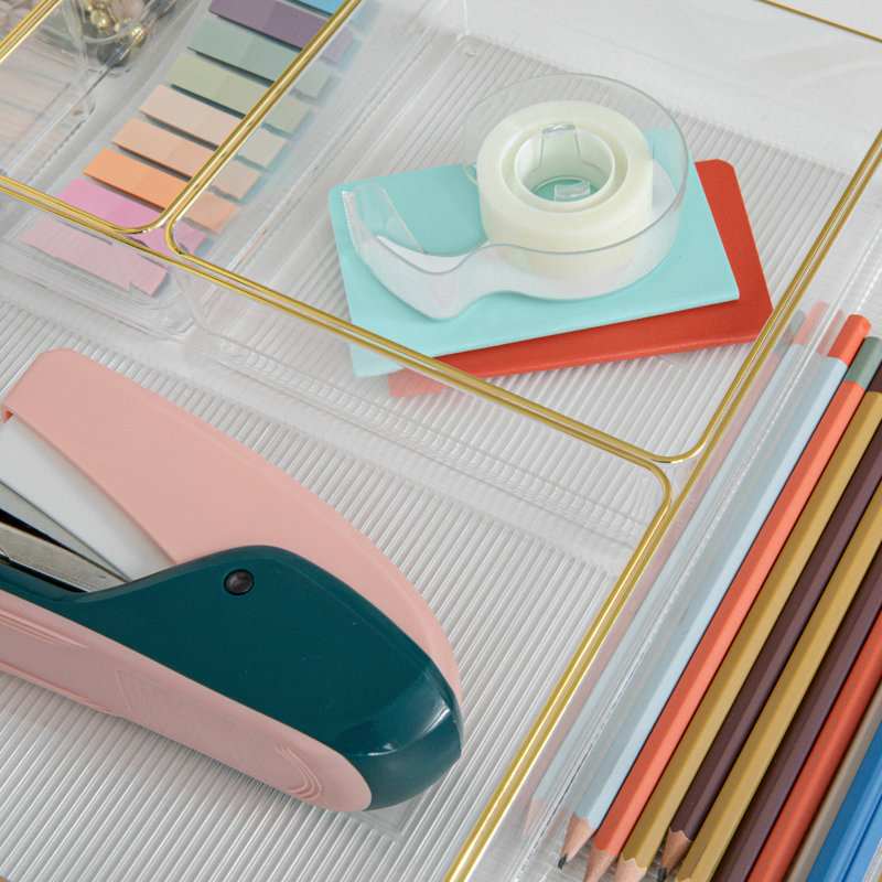 Ensemble de 6 organisateurs de bureau de bureau à domicile empilables en plastique Martha Stewart Kerry