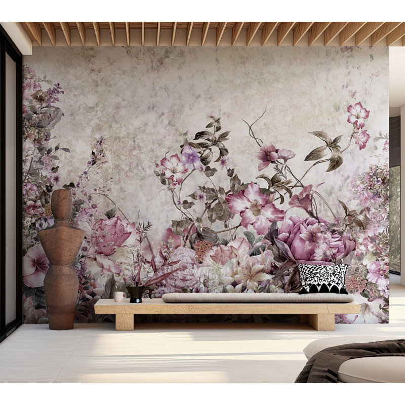 Papier peint floral - Prairie florale, L 82 po x l 118 po