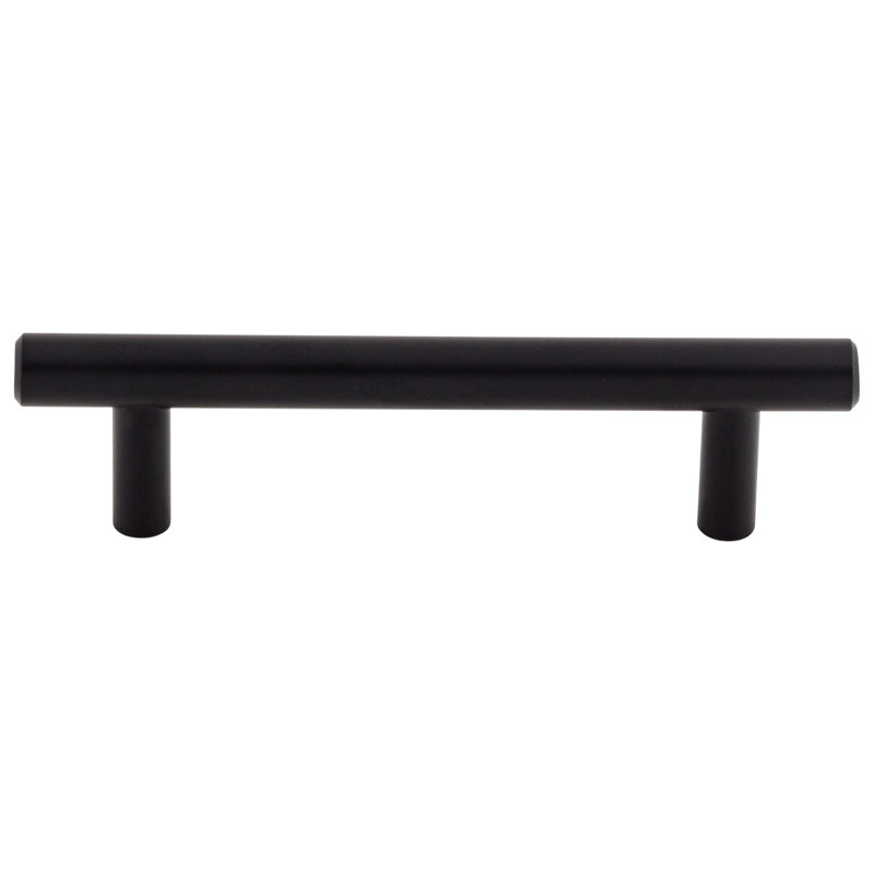 Modern Black Steel Bar Pull with Mounting Hardware