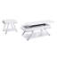 Table de bout blanche de style contemporain avec cadre chromé ultrabrillant