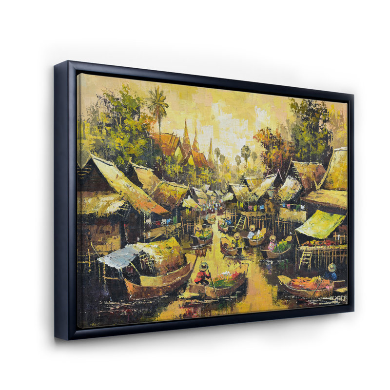 «Vintage Waterside Life II», reproduction sur toile, Toile avec cadre noir, H 24 po x l 32 po x P 1 po