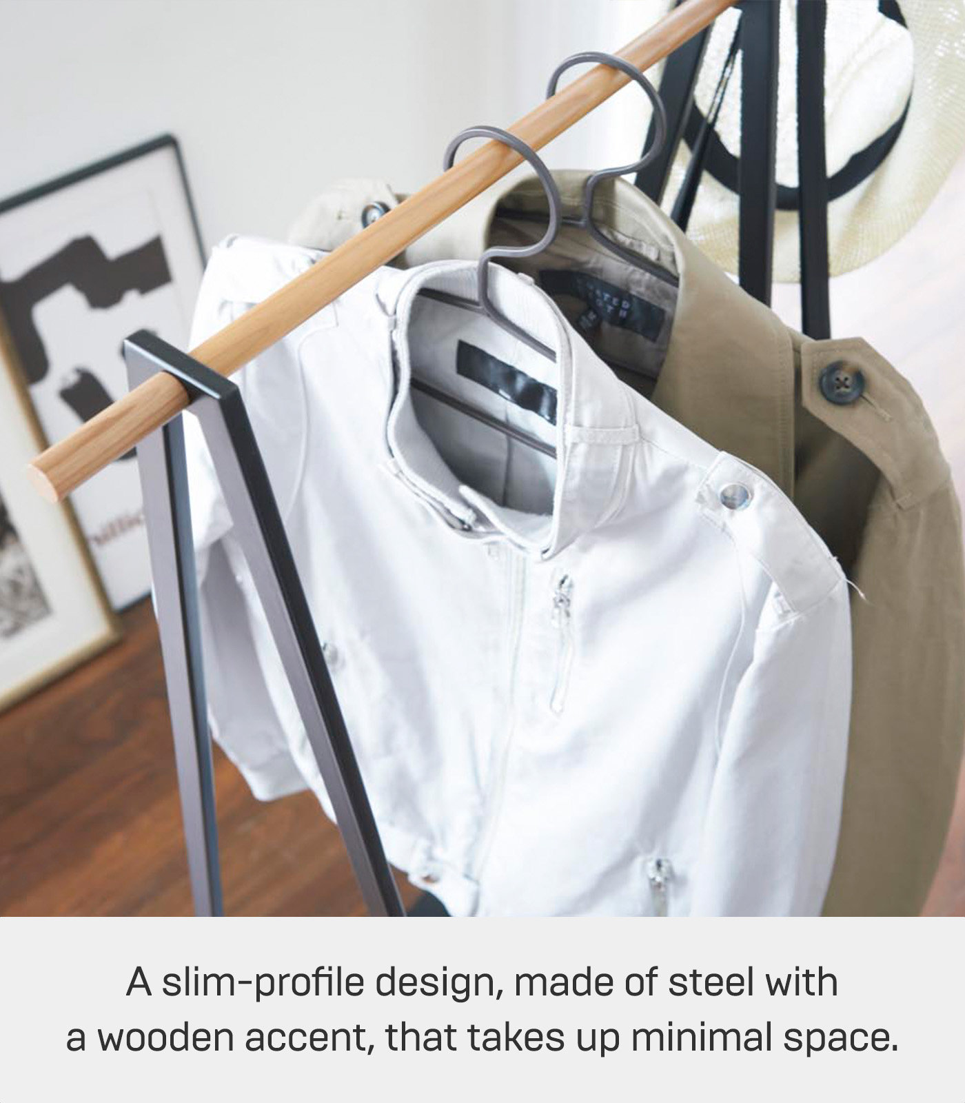 Yamazaki Home Freestanding Clothes Rack, Black