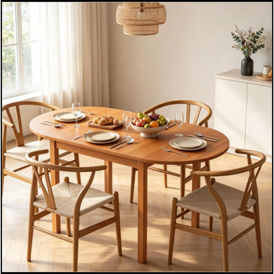 Table de salle à manger à rallonge en bois