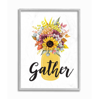 «Gather Flower Jar Yellow Fall Autumn Seasonal Design», art textuel