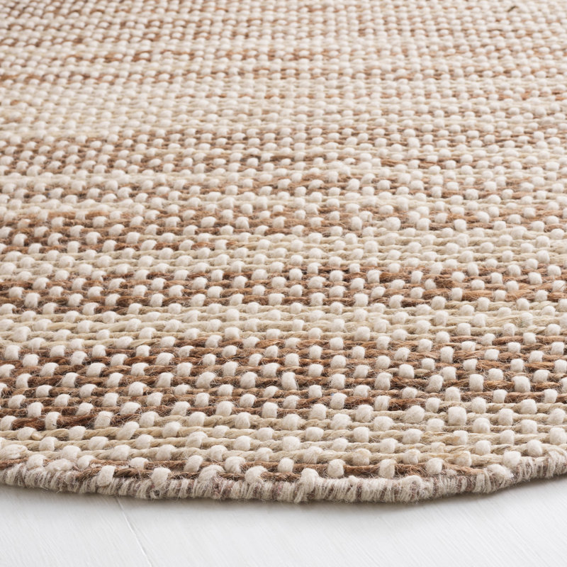 Charvik Handmade Area Rug in Natural/Beige, Round 6'