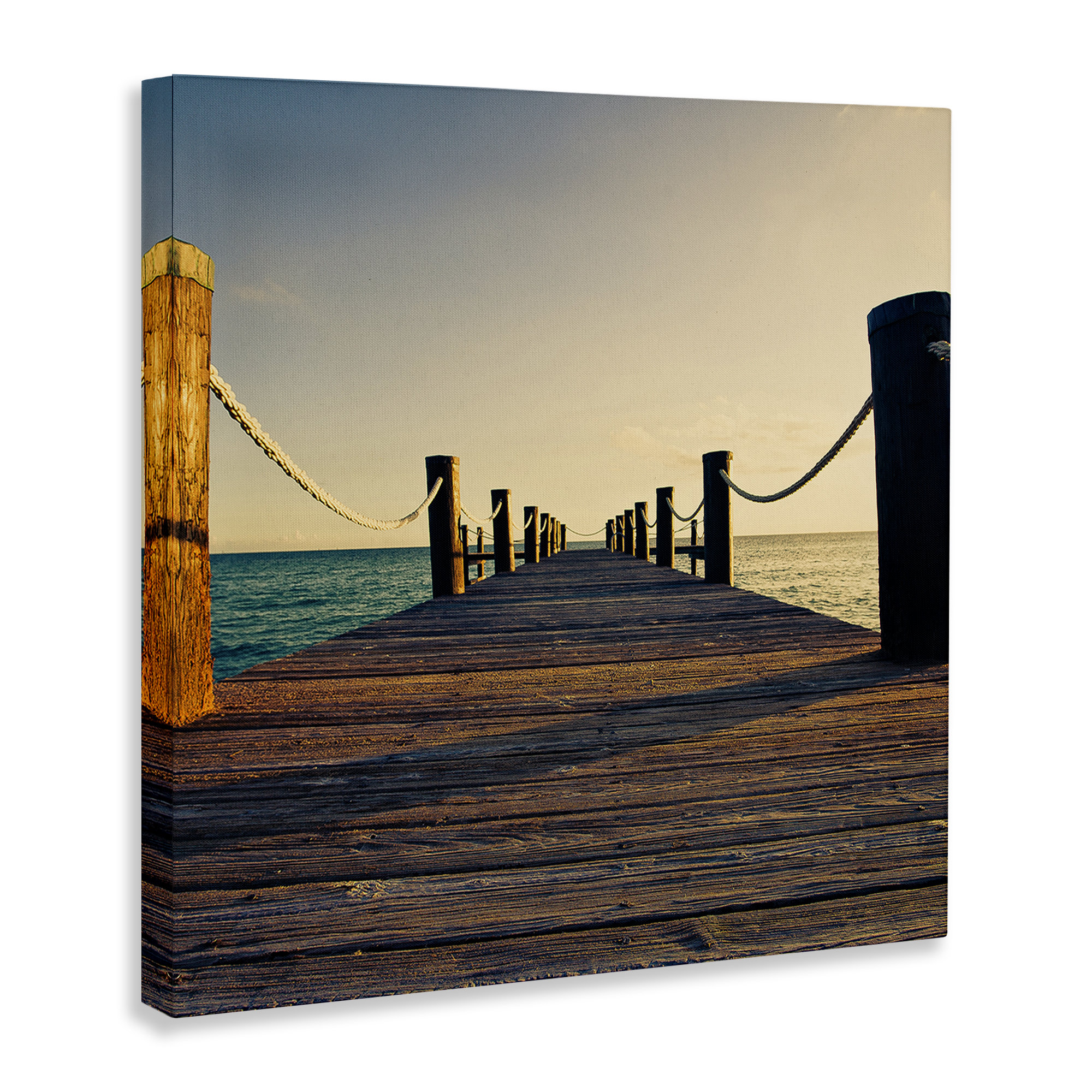 Rosecliff Heights Coastal Beach Dock Canvas Wall Art by Susan Bryant ...