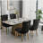 Tufted Solid Wood Contemporary Velvet Upholstered Dining Chair with Golden Stainless Steel Plating Legs,Nailhead Trim,Set of 2-2091873321-2091873320