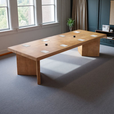 Large Solid Wood Conference Table for 8 People by Latitude Run