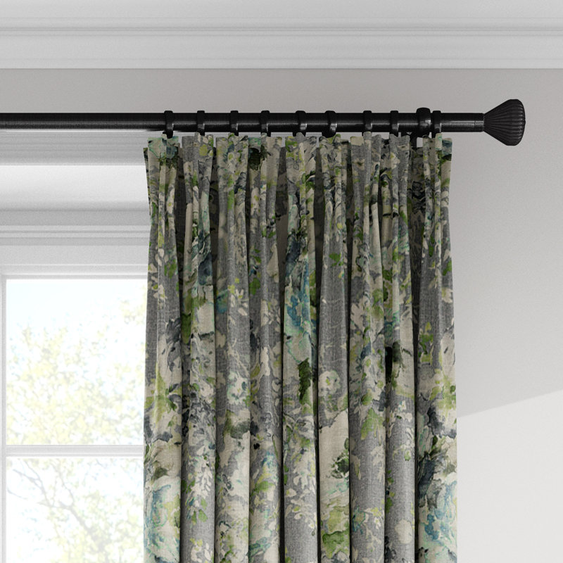 Panneau de rideau simple obscurcissant à plis pincés à motif floral et draperie Estee, l 20 po x L 120 po