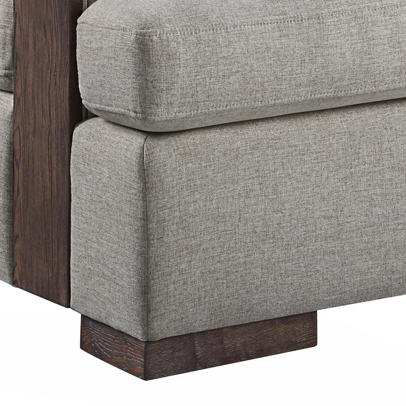 Causeuse à accoudoirs carrés Anjelita, Tissu gris