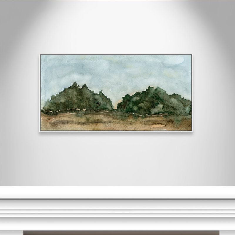 «Ohanko Landscape I Print» par Corinne Rose Designs, H 31,5 po x l 61,5 po, Blanc