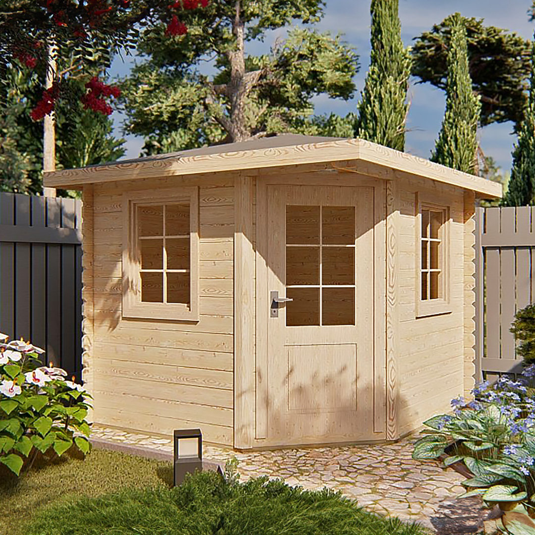 B&Q - Hale 12X10 28mm Log Cabin Summer House - Image 5