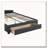Burlap Upholstered Button Tufted Bed With Drawer