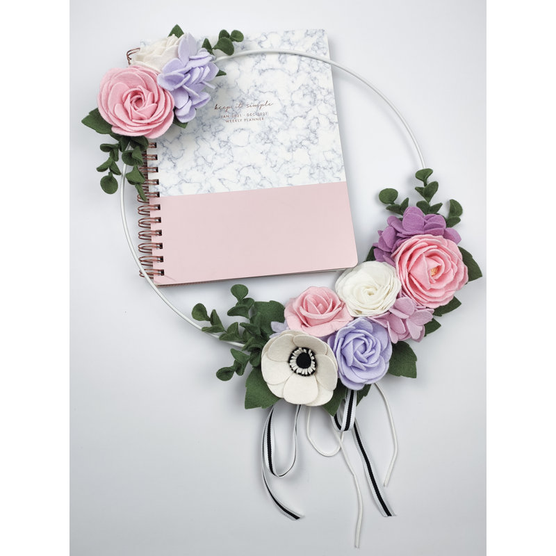 Faux Rose Metal Wreath