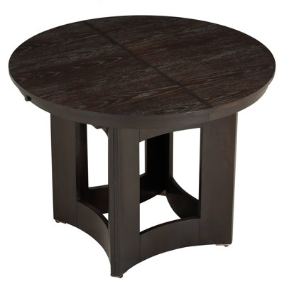 Farmhouse Extendable Round Dining Table With 16Inch Removable Leaf For Small Places