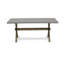 L'ensemble de table de salle à manger 9 pièces comprend une table de cuisine rectangulaire avec pieds en X et 8 chaises de salle à manger Parson en tissu de couleur bleue, finition jacobine patinée-731973186-801442973-801442974
