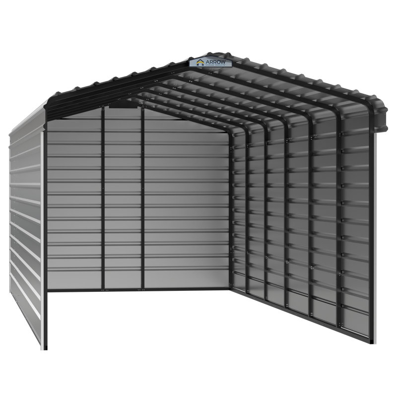 Abri d'auto en acier avec 3 ensembles muraux, 12 x 29 x 09, Blanc