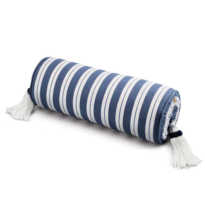 Seferî Ottoman Stripe Bolster Cushion - Blue