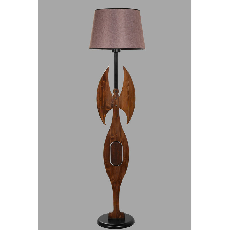 Lampe sur pied 67 po Burress, Brun foncé, Rose cendré