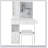 Compact Vanity Table With Sliding LED Mirror, Power Station, Hair Dryer Bracket, And Storage Drawer For Small Bedrooms-1429916786
