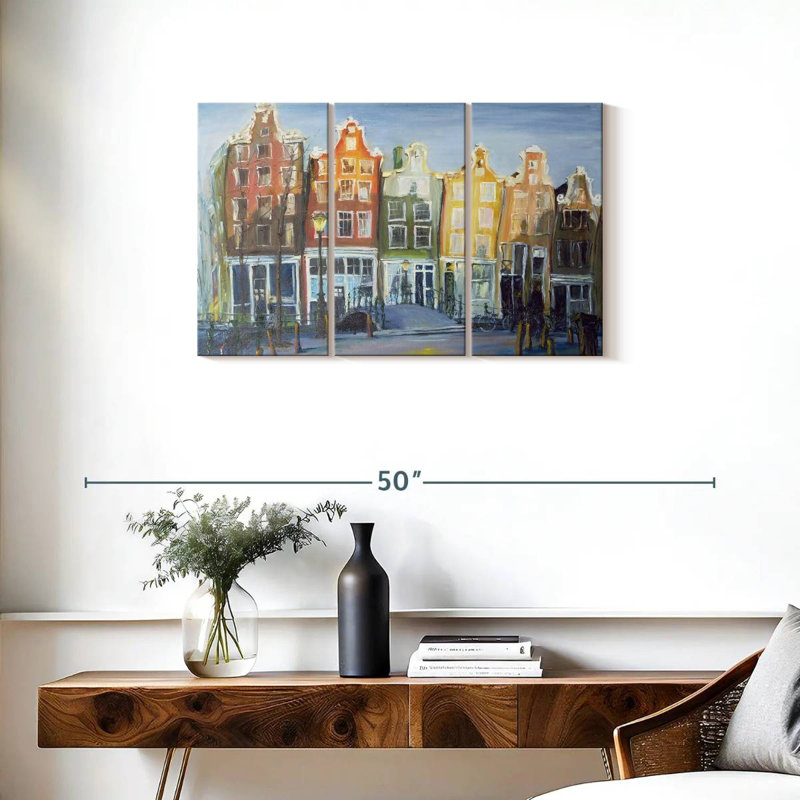 Les maisons Sireci à Amsterdam, H 20 po x l 33 po