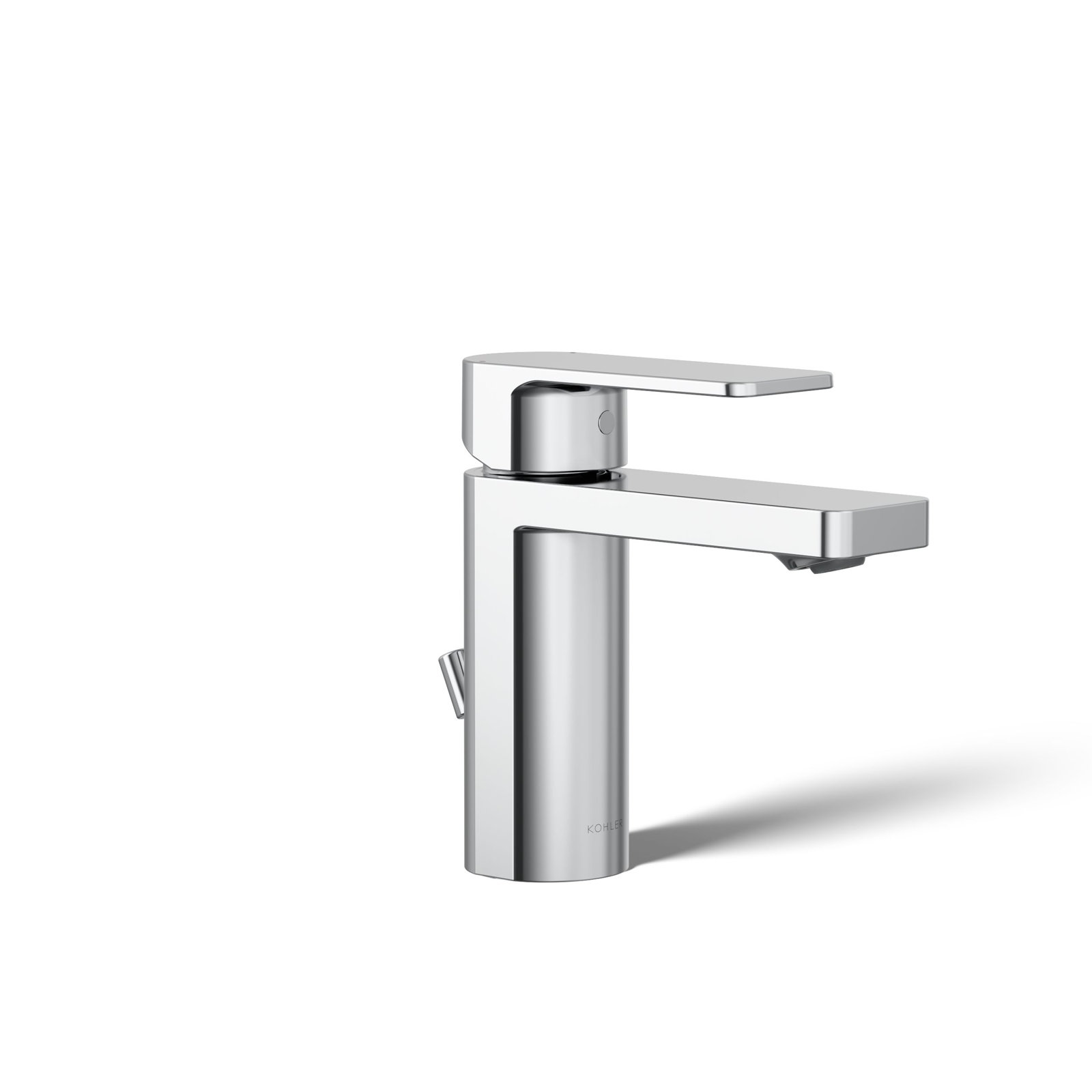 Parallel Single-Hole Bathroom Faucet with Drain, Polished Chrome