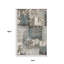 Tapis bleu sarcelle à motif floral tissé à la machine 7 pi x 9 pi bleu sarcelle et résistant aux taches