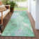 Machine Washable Indoor/Outdoor Xhevrie Seafoam Rug