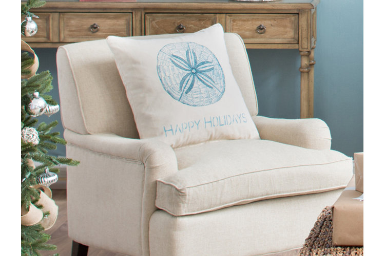 Coastal Christmas holiday pillows.