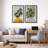Mid Century Modern Boho "Bold Bright Yellow & Green Leaves Artwork, Abstract Botanical Neutral Wall Pictures, Framed Canvas Giclée Print 3 Pieces Wall Art"-70115281-70115283