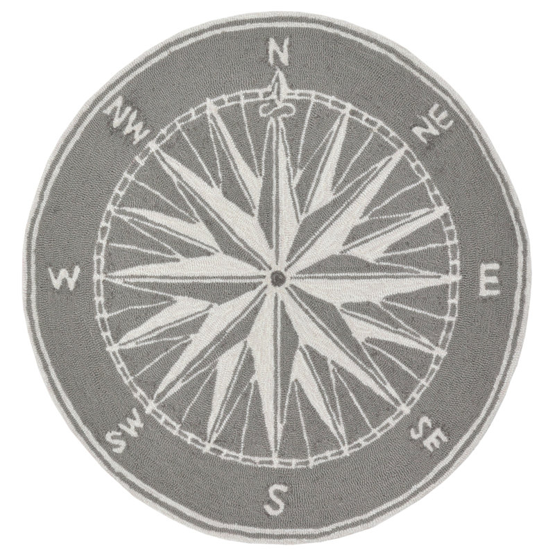 Shelborne Tufted Kitchen Mat, Round 5', Gray