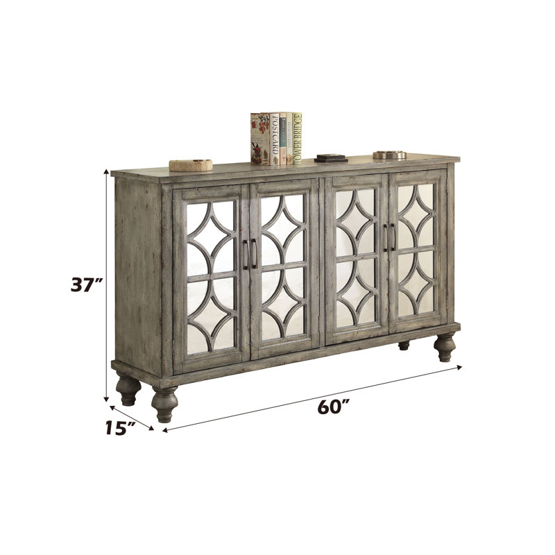 Velika Rectangular Sideboard in Weathered Gray, 37"H x 60"D x 15"D