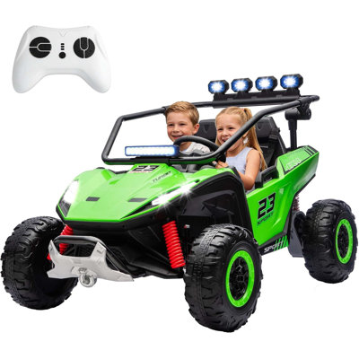 24V Kids Big Utv 2-Seater With 4X200W Motor, 3-6Mph Ride On Car, Remote Control, Music Function, 4 Spring Suspension For Ages 3-8