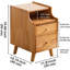 Petite table de chevet en bois massif, table d'appoint étroite pour la chambre à coucher ou le salon, conception peu encombrante-2123662815