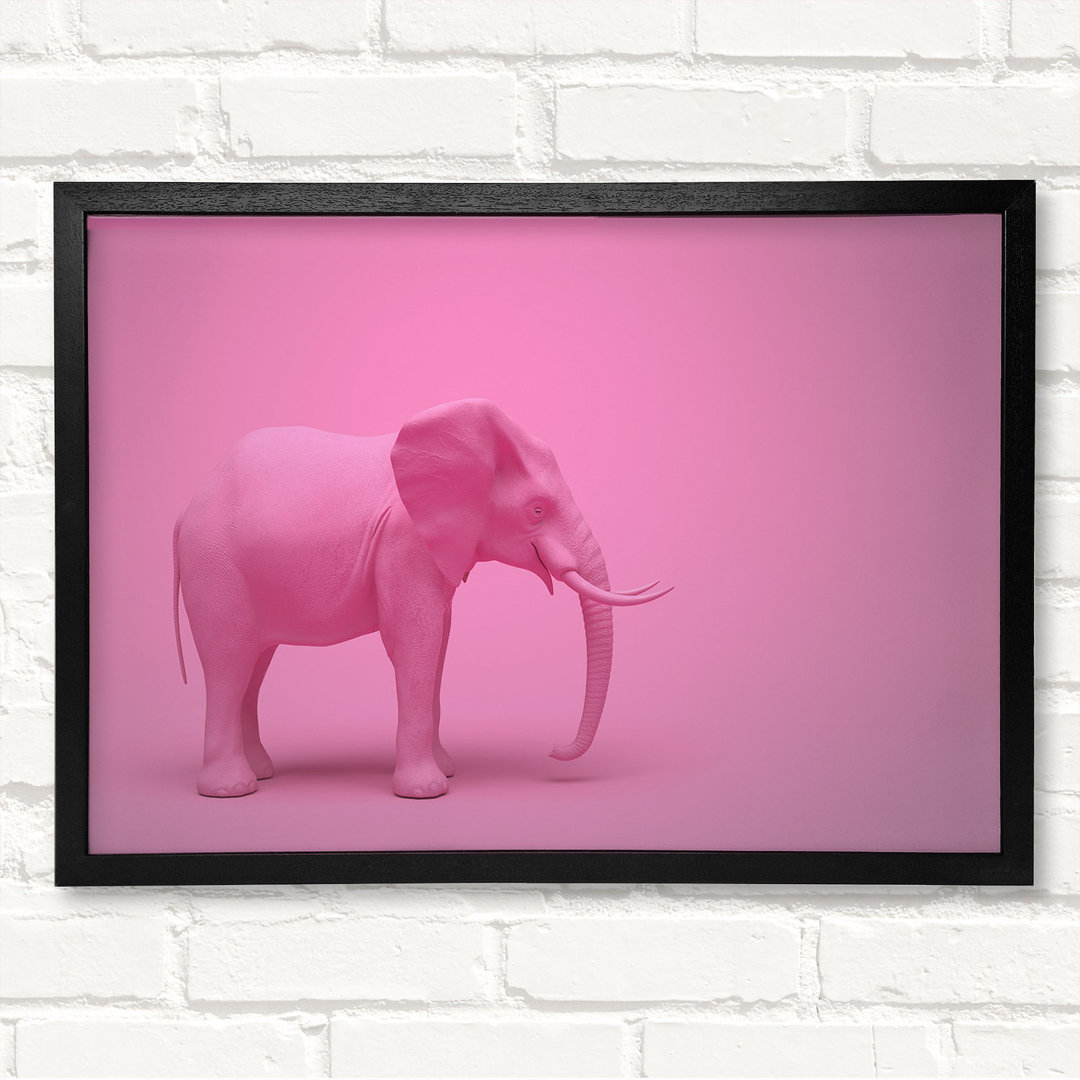 Der rosa Elefant Gerahmter Druck