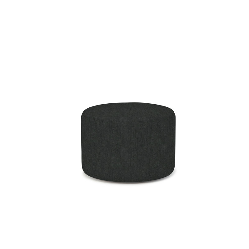 Repose-pieds rond 24 po Vera, Mélange de polyester gris anthracite
