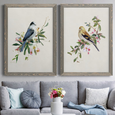 " Spring Song Gray Jay " 2 - Pieces Painting Print