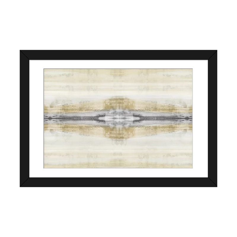 «Symmetry I», impression sur toile, H 24 po x l 32 po x P 1 po, Papier beaux-arts encadré noir, Blanc