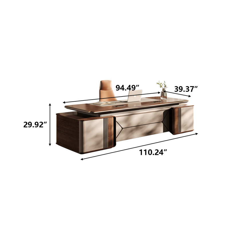 Bureau de direction rectangulaire minimaliste haut de gamme 110,24 ", H 29,92 po x l 110,24 po x P 39,37 po