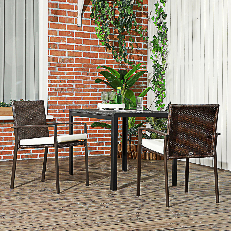 Ensemble de 2 chaises d'extérieur avec coussins