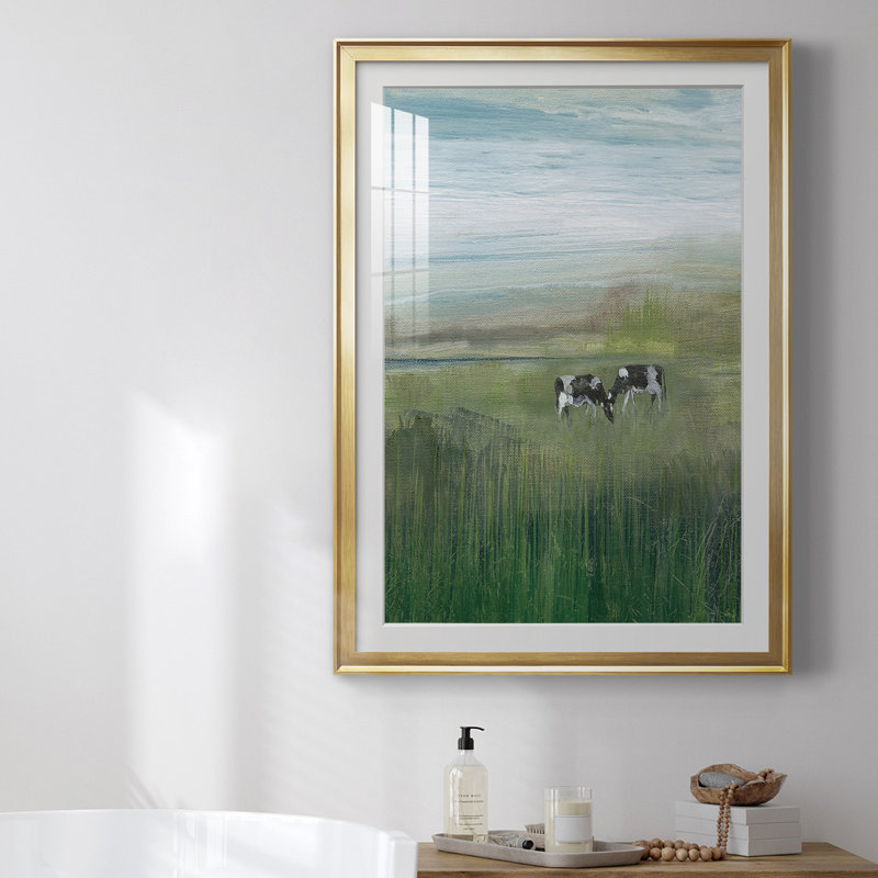 31_Out To Pasture I, reproduction encadrée de qualité supérieure - prête à être accrochée, H 42,5 po x l 30,5 po x P 1 po, Or