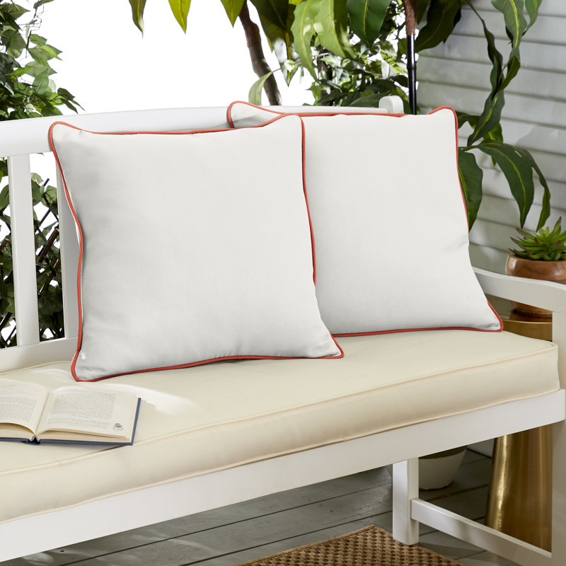 Adel Reversible Throw Pillow, 22" W x 22" D, Solid White