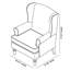 Fauteuil d'appoint moderne avec siège rembourré et pieds en bois rétro, motif floral pour le salon, la chambre à coucher ou le bureau