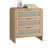 Rattan Nightstand 3 Drawers, 22.8" Wide Curved Wooden Bedside Table-1906428720