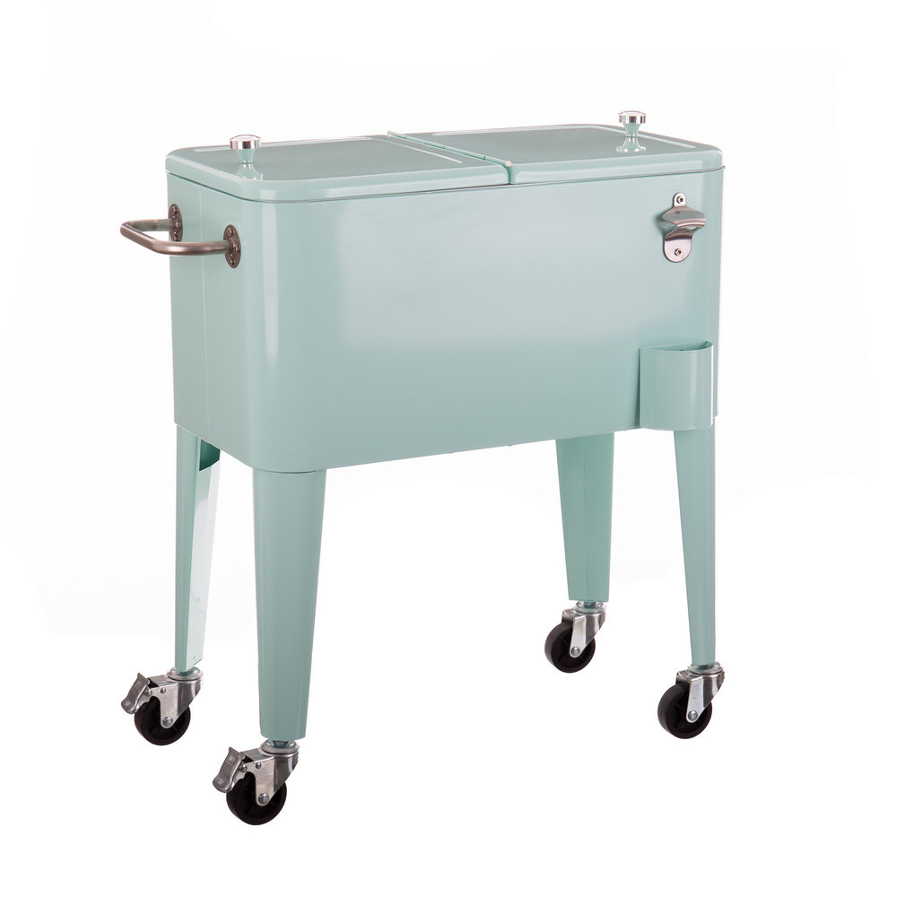 Vintage Ice Box Cooler With Wheels